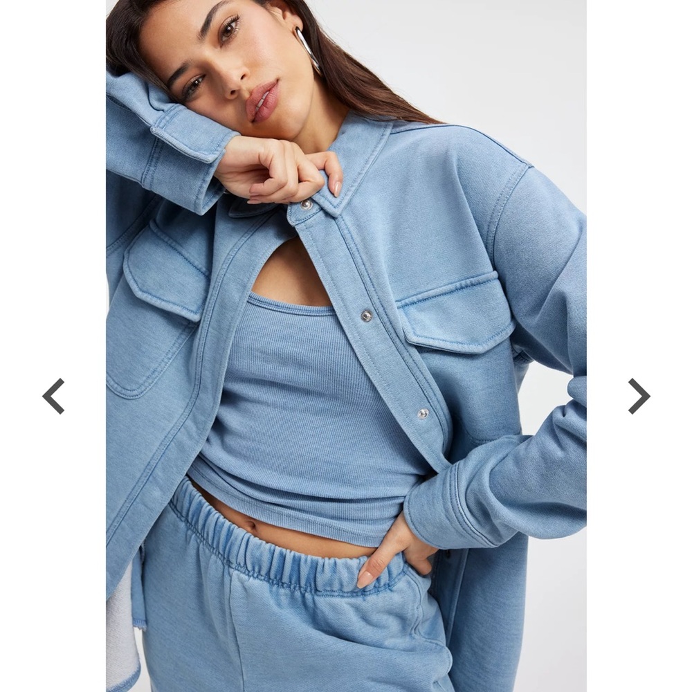 Good American Jeanius Terry Shacket